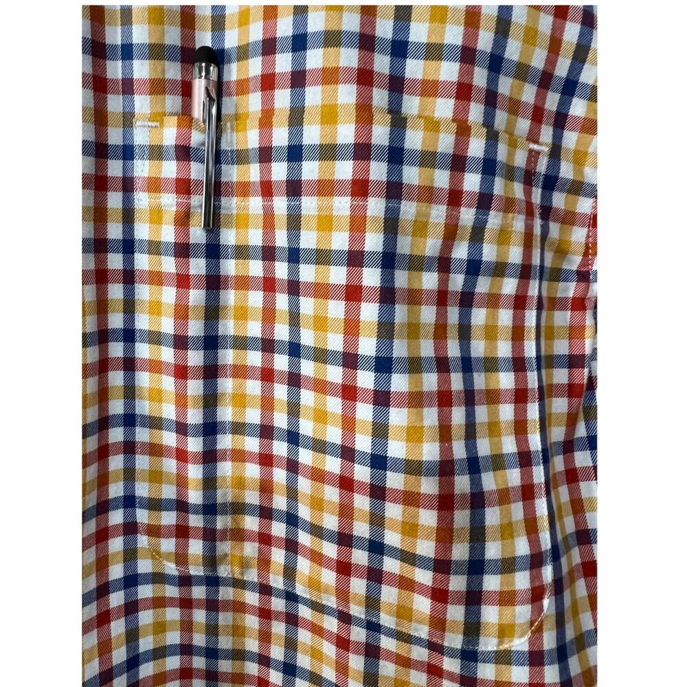 Duluth Trading Co Checkered Trim Fit Long Sleeve Oxford Work Shirt Mens Large - Picture 6 of 13